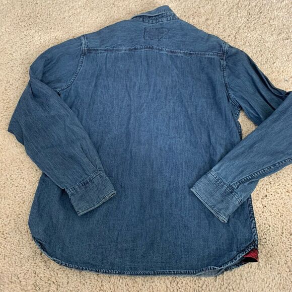 PD&C Paper Denim Cloth Shirt Mens Small Denim Long Sleeve Button Up Blue Jean - Picture 5 of 6